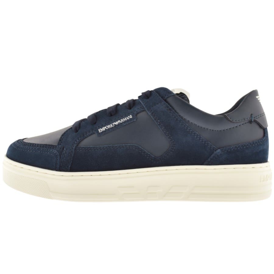 Emporio Armani Logo Trainers Navy Mainline Menswear